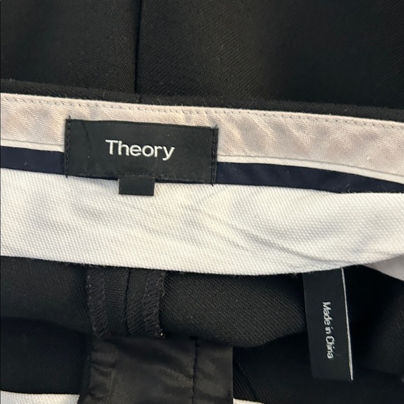 Theory Black Wool Blend Cardinal Trouser Canton Bistretch Straight Leg Pants 6 - Picture 5 of 6